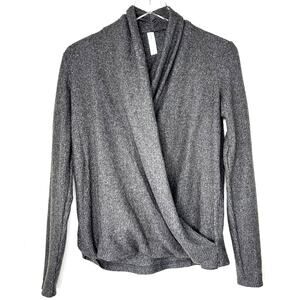 Anthropologie Daily Practice Cross Front Top Thermal Rib Knit Long Sleeve XS